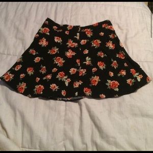 Black Floral Skirt